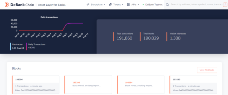 DeFi Dashboard DeBank Taps OP Stack For Chain Testnet, Mainnet Coming In 2024