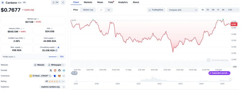 Cardano gains 11% in May, but weak derivatives data hint at looming pullback